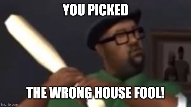 You picked the wrong house fool | YOU PICKED THE WRONG HOUSE FOOL! | image tagged in you picked the wrong house fool | made w/ Imgflip meme maker