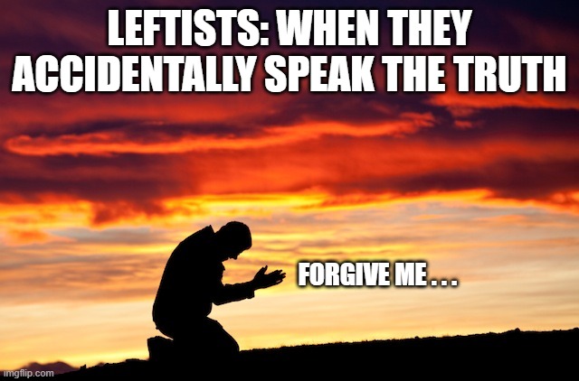 LEFTISTS: WHEN THEY ACCIDENTALLY SPEAK THE TRUTH FORGIVE ME . . . | made w/ Imgflip meme maker
