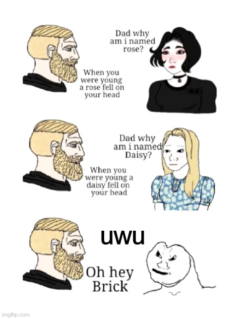 dad why am I named | uwu | image tagged in dad why am i named,memes | made w/ Imgflip meme maker