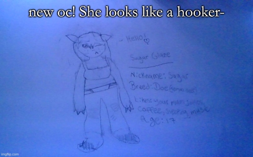 new oc! She looks like a hooker- | made w/ Imgflip meme maker