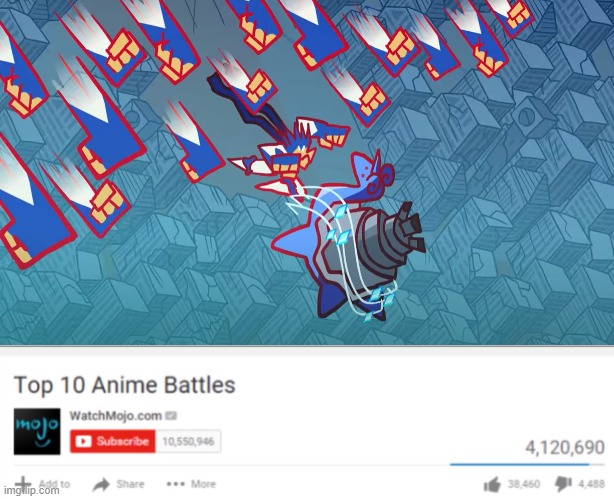 I know it isn't anime related, but it is definitely anime tier. | image tagged in top ten anime battles,memes,urshifu,lapras,gigantimax,pokemon | made w/ Imgflip meme maker