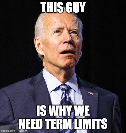 Term Limits for House and Senate Members | THIS GUY; IS WHY WE NEED TERM LIMITS | image tagged in joe biden | made w/ Imgflip meme maker