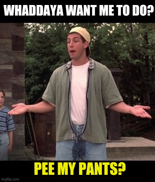 Adam Pee Pants | WHADDAYA WANT ME TO DO? PEE MY PANTS? | image tagged in adam pee pants | made w/ Imgflip meme maker