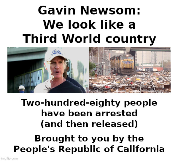 The People's Republic of California | image tagged in gavin newsom,california,third world,train,election,robbery | made w/ Imgflip meme maker