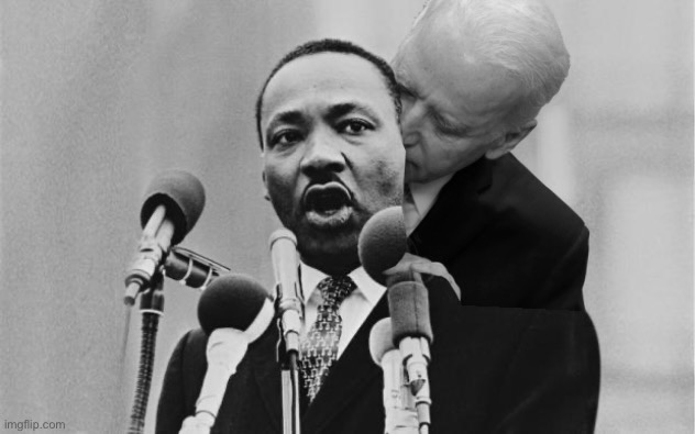 Joe Biden sniffing Martin Luther King Blank Meme Template
