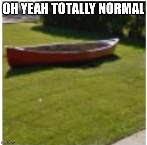 A boat in ground totally normal image | OH YEAH TOTALLY NORMAL | image tagged in a boat in ground totally normal image | made w/ Imgflip meme maker