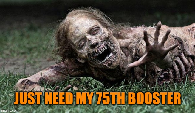 Walking Dead Zombie | JUST NEED MY 75TH BOOSTER | image tagged in walking dead zombie | made w/ Imgflip meme maker