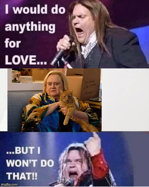 RIP meat loaf and louie anderson | image tagged in i would do anything for love | made w/ Imgflip meme maker