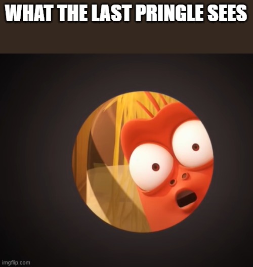 Red looking in a hole | WHAT THE LAST PRINGLE SEES | image tagged in red looking in a hole | made w/ Imgflip meme maker