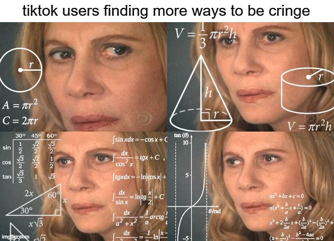 free pennyroyal | tiktok users finding more ways to be cringe | image tagged in calculating meme | made w/ Imgflip meme maker