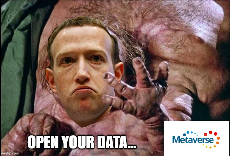 Total Zuckerberg | OPEN YOUR DATA... | image tagged in mark zuckerberg | made w/ Imgflip meme maker