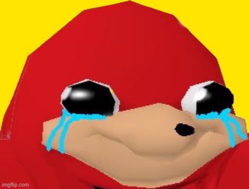 Crying Ugandan knuckles | image tagged in crying ugandan knuckles | made w/ Imgflip meme maker