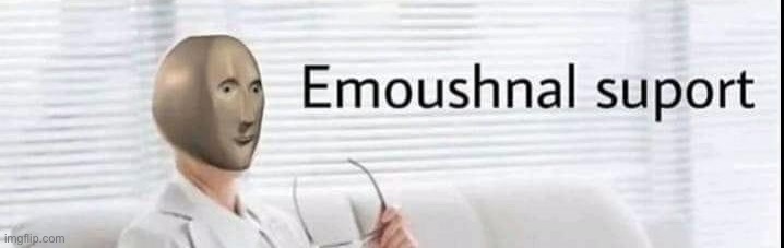 Emoushnal suport | image tagged in emoushnal suport | made w/ Imgflip meme maker