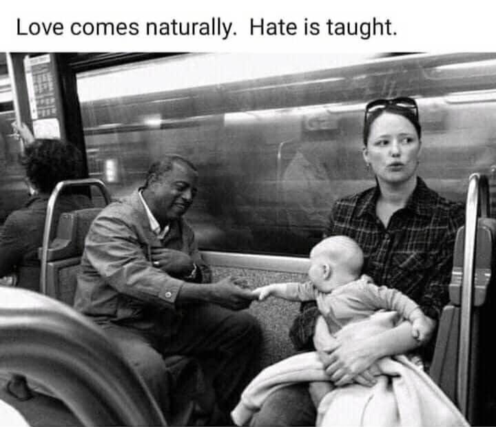 High Quality Love comes naturally hate is taught Blank Meme Template