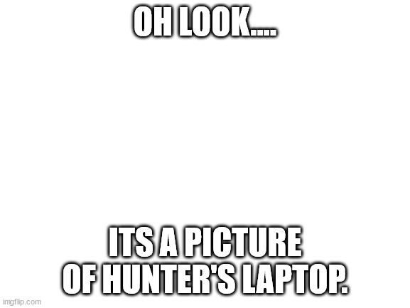 Blank White Template | OH LOOK.... ITS A PICTURE OF HUNTER'S LAPTOP. | image tagged in blank white template | made w/ Imgflip meme maker