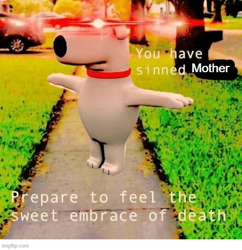 Mother | image tagged in you have sinned child prepare to feel the sweet embrace of death | made w/ Imgflip meme maker