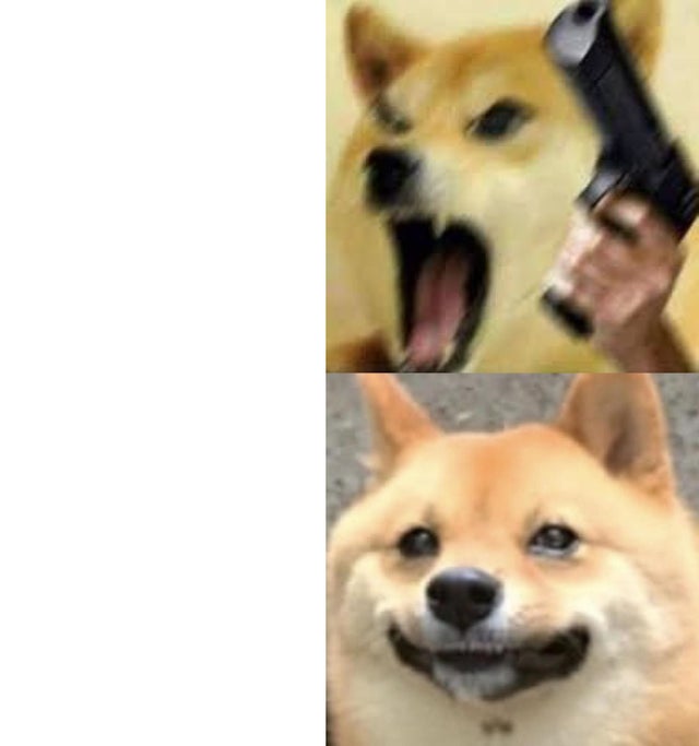 High Quality Angry happy doge Blank Meme Template