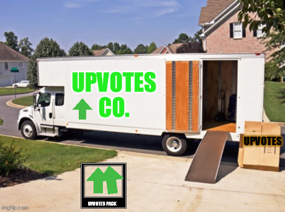 Upvotes co | UPVOTES CO. UPVOTES; UPVOTES PACK | image tagged in white panel truck,upvotes | made w/ Imgflip meme maker