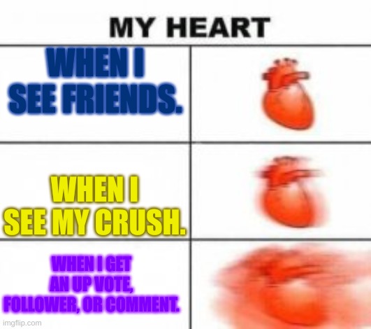 pls follow meh | WHEN I SEE FRIENDS. WHEN I SEE MY CRUSH. WHEN I GET AN UP VOTE, FOLLOWER, OR COMMENT. | image tagged in follow,bitch please | made w/ Imgflip meme maker