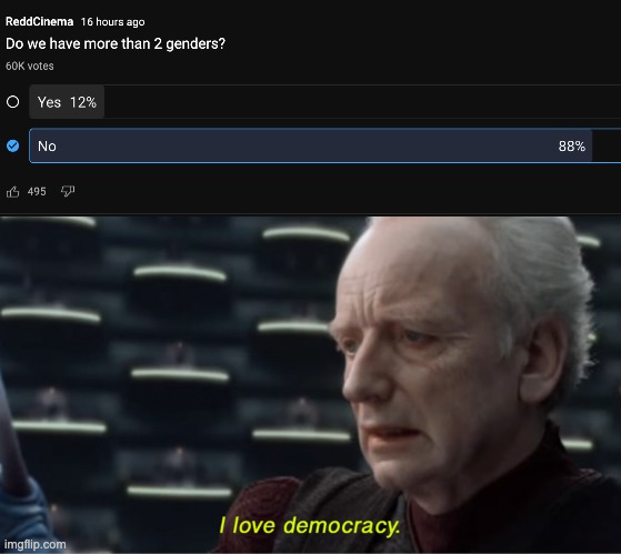 image tagged in i love democracy,memes,unfunny | made w/ Imgflip meme maker