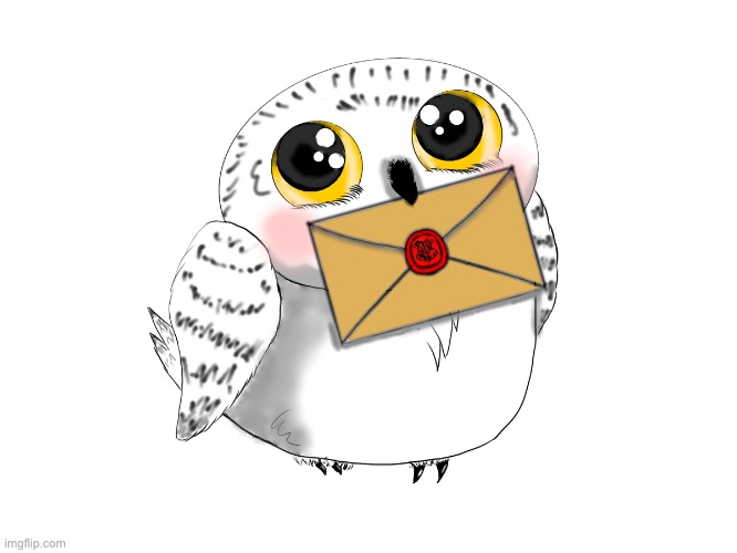 Headwig has a letter, and I think it's for you (this is a drawing I made digitally myself) | image tagged in harry potter,headwig,owl,letters,drawing | made w/ Imgflip meme maker