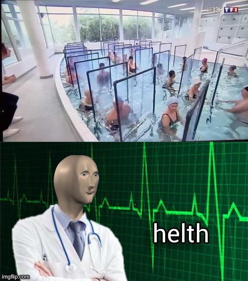 Swimming helth | image tagged in helth | made w/ Imgflip meme maker