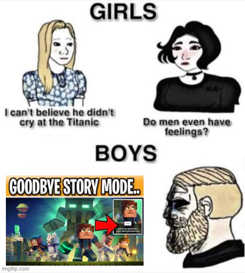 Where men cried. | image tagged in do men even have feelings | made w/ Imgflip meme maker