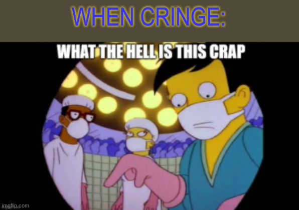 What The Hell Is This Crap | WHEN CRINGE: | image tagged in what the hell is this crap | made w/ Imgflip meme maker
