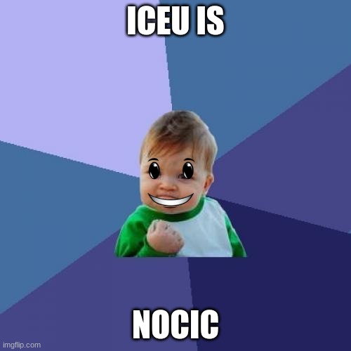 Success Kid | ICEU IS; NOCIC | image tagged in memes,success kid | made w/ Imgflip meme maker