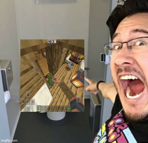 lmfao the villager broke | image tagged in markiplier pointing | made w/ Imgflip meme maker