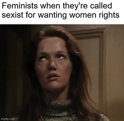 We're all annoyed |  Feminists when they're called sexist for wanting women rights | image tagged in leela's annoyed | made w/ Imgflip meme maker
