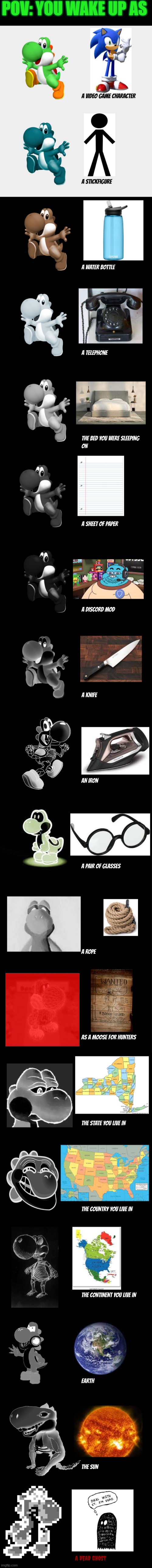 Yoshi Becoming Uncany: Waking Up | POV: YOU WAKE UP AS | made w/ Imgflip meme maker