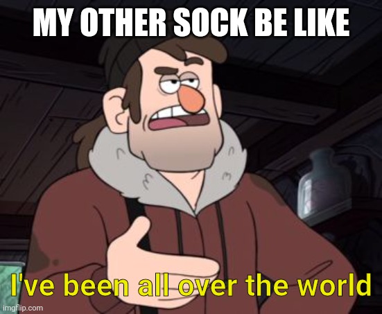 I've been All Over the World | MY OTHER SOCK BE LIKE; I've been all over the world | image tagged in i've been all over the world,memes,sock | made w/ Imgflip meme maker
