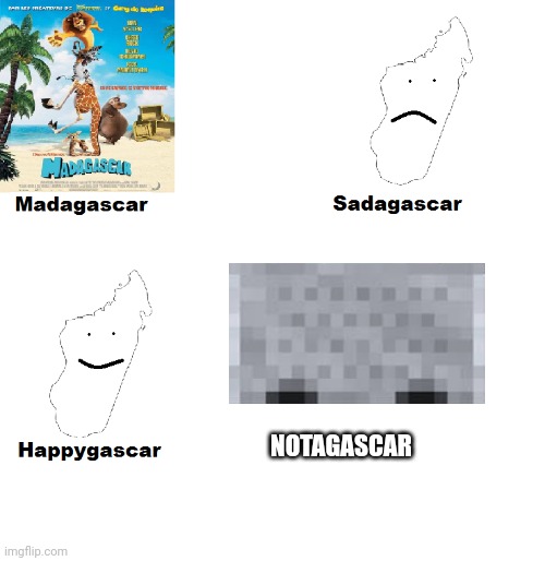 it's true | NOTAGASCAR | image tagged in madagascar sad happy,minecraft,no no hes got a point | made w/ Imgflip meme maker
