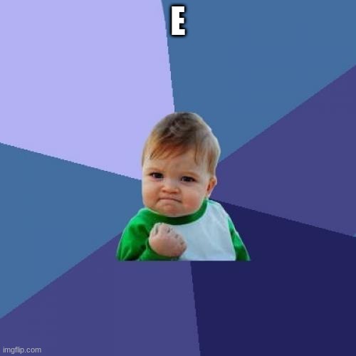 Success Kid Meme | E | image tagged in memes,success kid | made w/ Imgflip meme maker