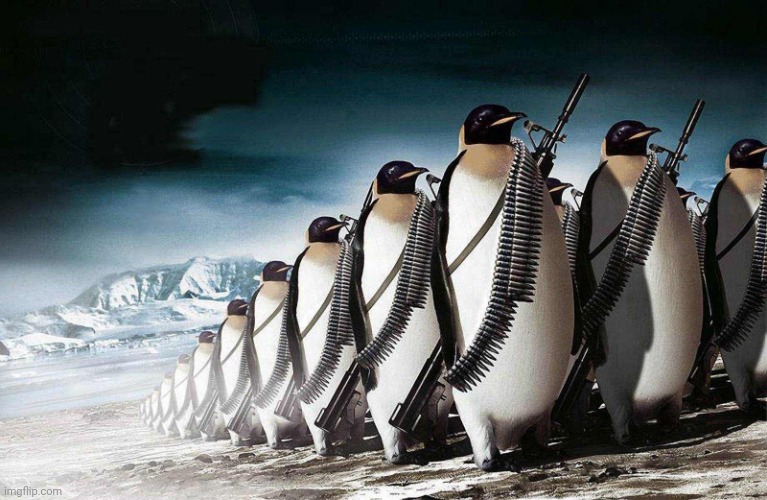 Penguin army plain | image tagged in penguin army plain | made w/ Imgflip meme maker