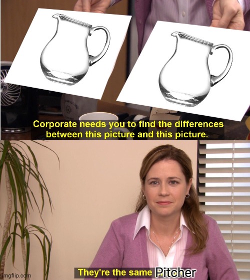 Nice jugs | Pitcher | image tagged in memes,they're the same picture | made w/ Imgflip meme maker