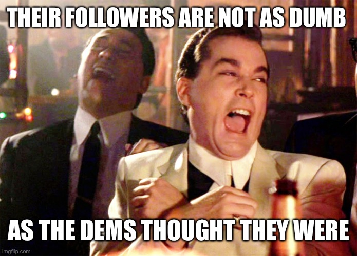 Good Fellas Hilarious Meme | THEIR FOLLOWERS ARE NOT AS DUMB AS THE DEMS THOUGHT THEY WERE | image tagged in memes,good fellas hilarious | made w/ Imgflip meme maker