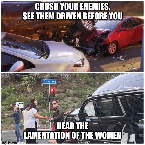 Arnold The Destroyer | CRUSH YOUR ENEMIES, SEE THEM DRIVEN BEFORE YOU; HEAR THE LAMENTATION OF THE WOMEN | image tagged in memes,arnold schwarzenegger,funny | made w/ Imgflip meme maker