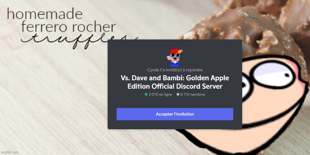 homemade ferrero rocher made me lose my shit | made w/ Imgflip meme maker