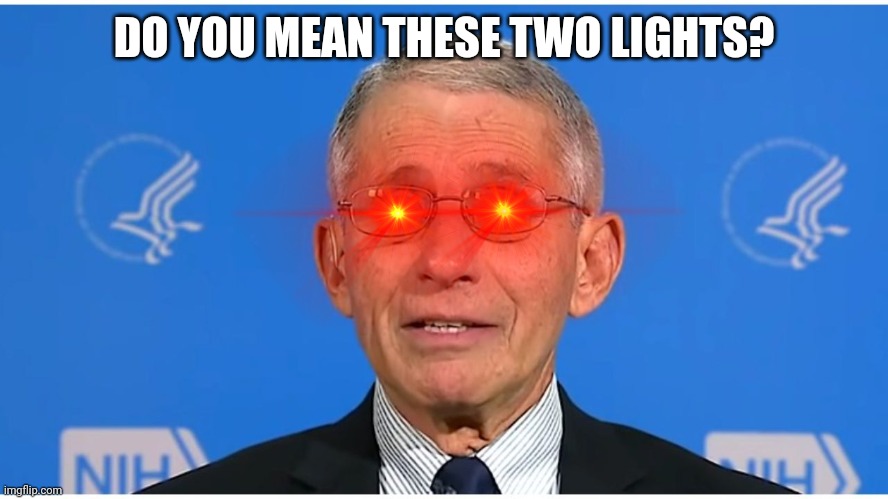 Dr Fauci | DO YOU MEAN THESE TWO LIGHTS? | image tagged in dr fauci | made w/ Imgflip meme maker