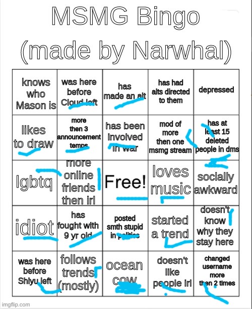 e | image tagged in msmg bingo | made w/ Imgflip meme maker