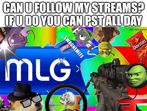 CAN U FOLLOW MY STREAMS? IF U DO YOU CAN PST ALL DAY | made w/ Imgflip meme maker
