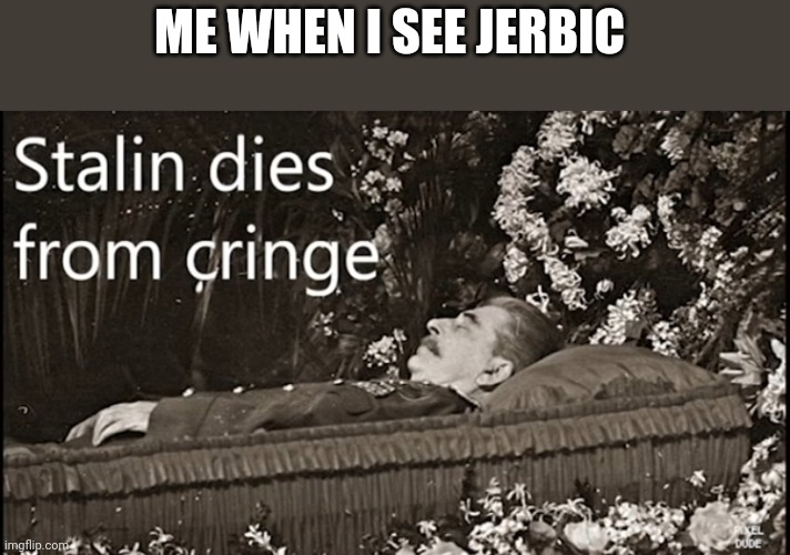 Stalin dies from cringe | ME WHEN I SEE JERBIC | image tagged in stalin dies from cringe | made w/ Imgflip meme maker