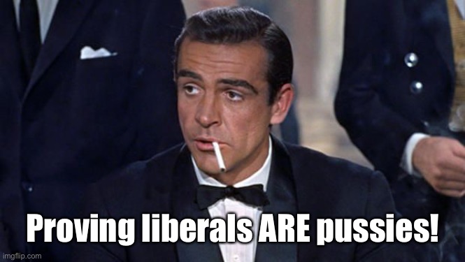 James Bond | Proving liberals ARE pussies! | image tagged in james bond | made w/ Imgflip meme maker