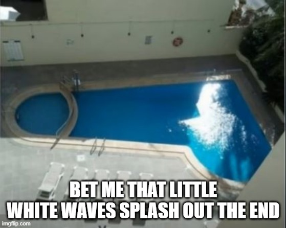 DIP | BET ME THAT LITTLE WHITE WAVES SPLASH OUT THE END | image tagged in you had one job | made w/ Imgflip meme maker