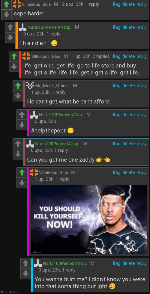Honestly if someone is insulting you just sexualize it and they'll stop | made w/ Imgflip meme maker