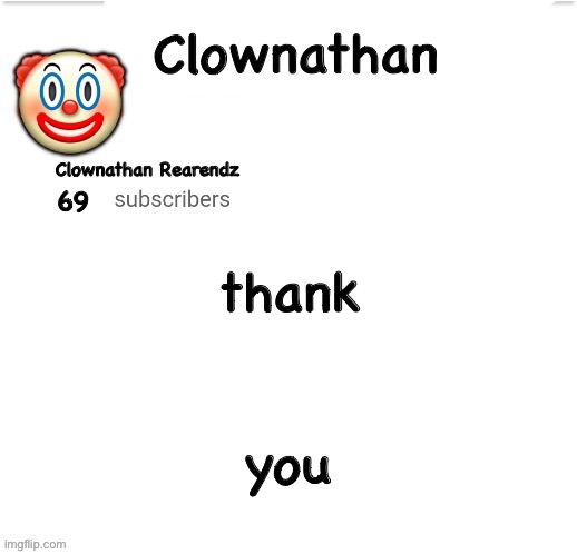 Clownathan template by Jummy | thank you | image tagged in clownathan template by jummy | made w/ Imgflip meme maker