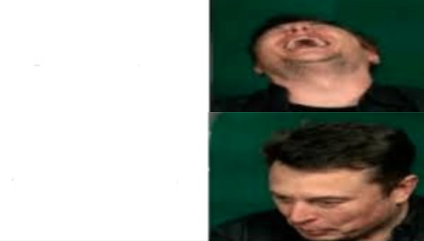 Elon musk serious and laughing Blank Meme Template