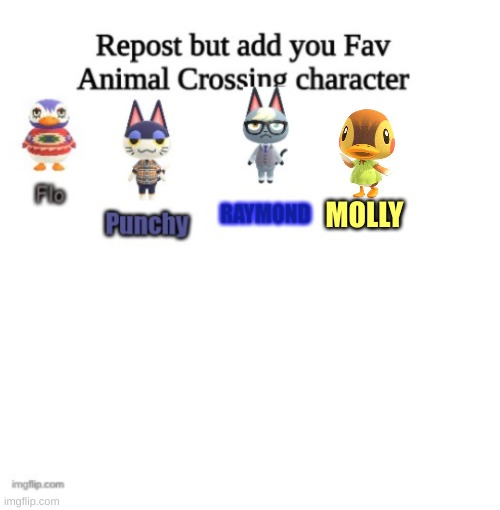 repost this meme | MOLLY | image tagged in animal crossing | made w/ Imgflip meme maker